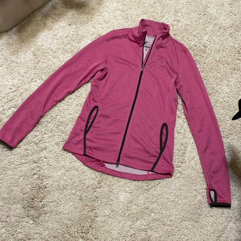 New Nike zip up small women’s pink purple dri fit jacket athletic